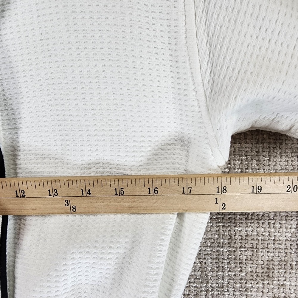 Riley Home Hooded Waffle Robe Womens M White Heavyweight Cotton Okeo-Tex EUC - Picture 5 of 13